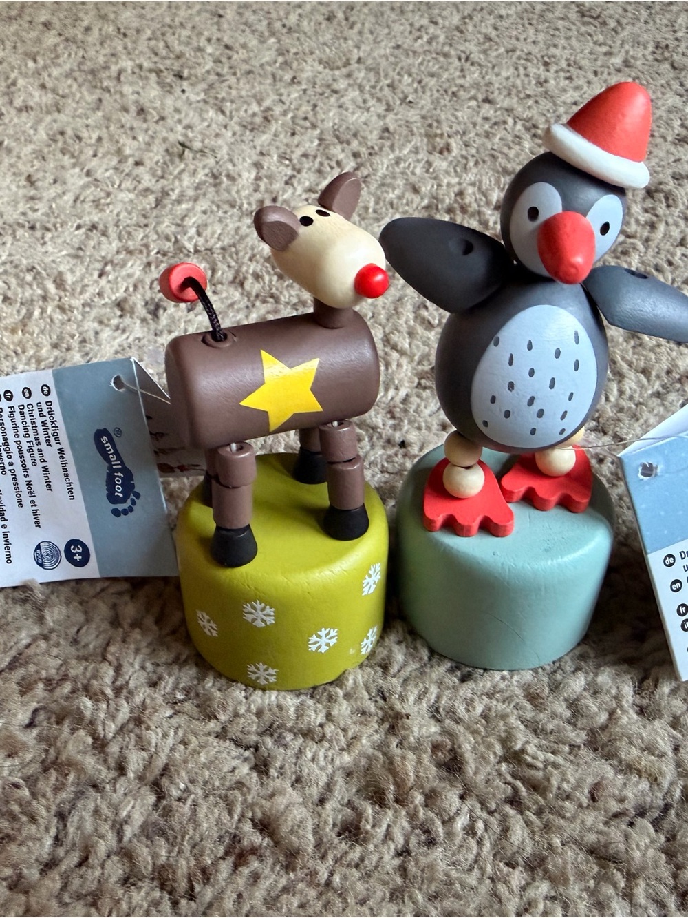 Small Foot Play & Fun Dancing Figurines Reindeer And Penguin Christmas
